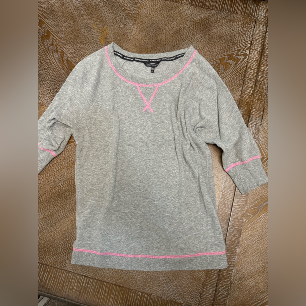 VICTORIA'S SECRET Gray Supermodel Essentials 3/4 Sleeve Sweatshirt Small Petite